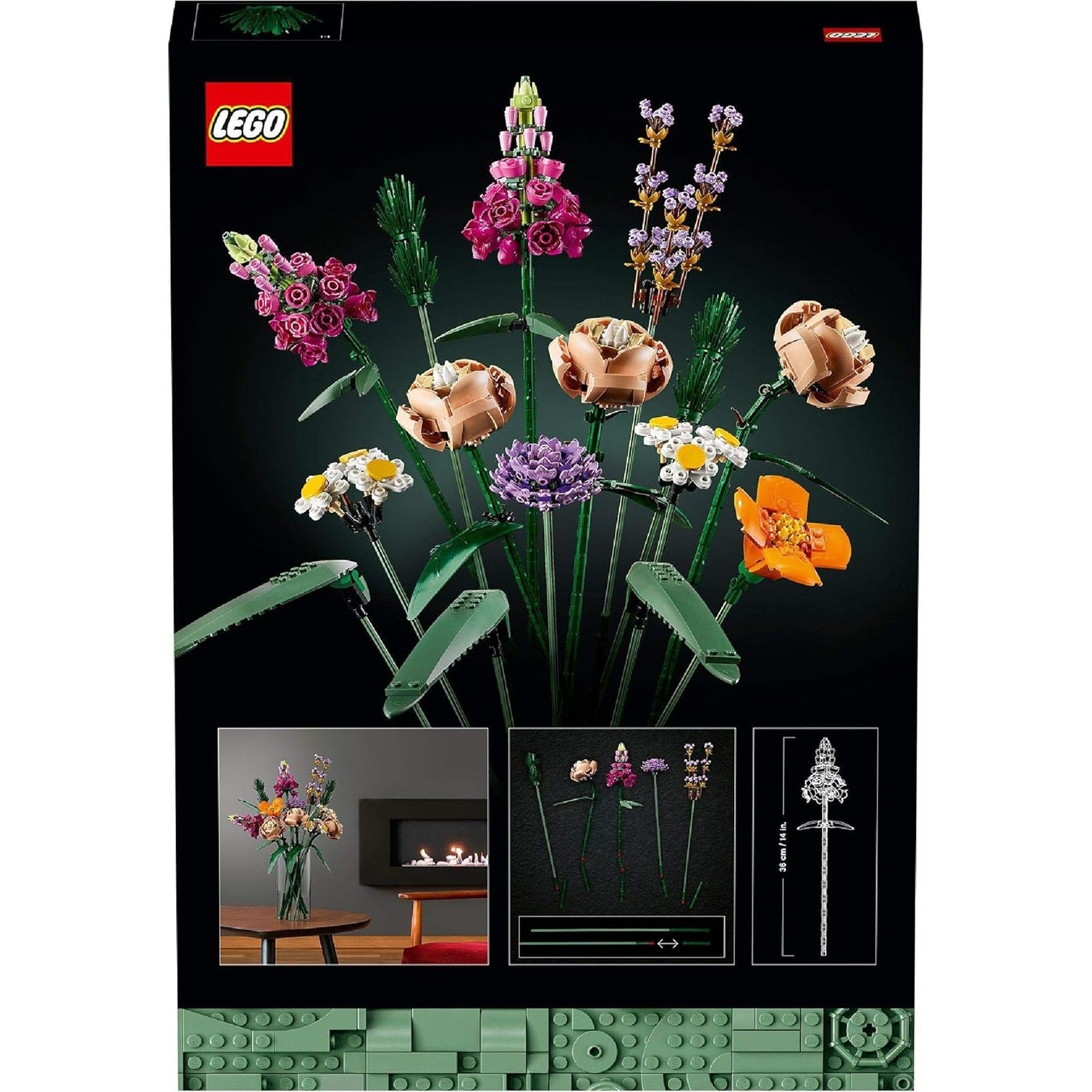 LEGO 10280 Icons Blumenstrauß, Künstliche Blumen, Set für Erwachsene, Home Deko