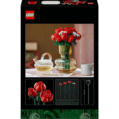 LEGO 10328 Icons Rosenstrauß, künstliche Blumen als Zimmer-Deko, Botanical Collection-Set