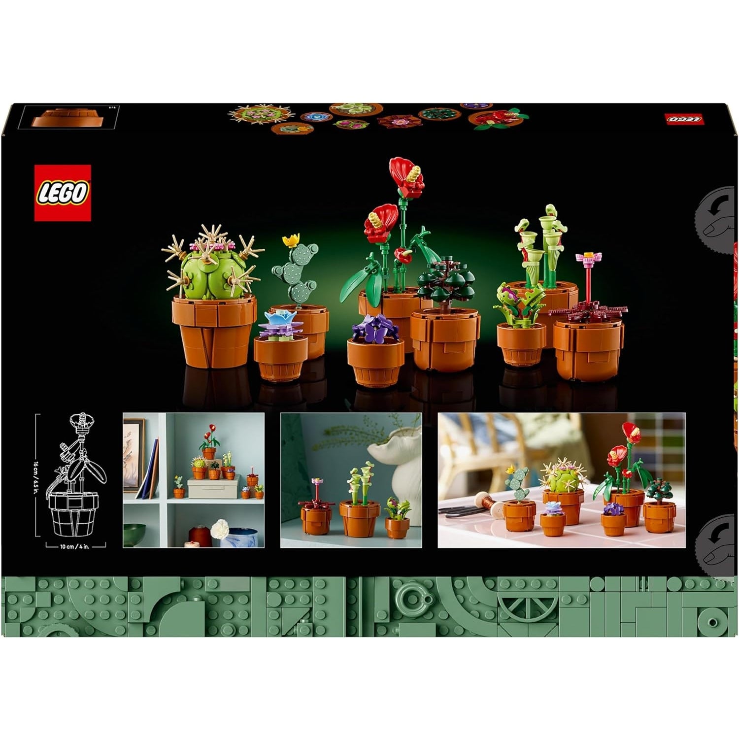 LEGO 10329 Icons Mini Pflanzen, 9 künstliche Blumen zum Bauen, Botanical Collection