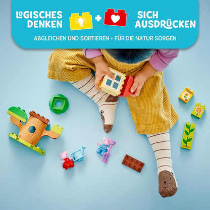 LEGO 10431 DUPLO Peppa Wutz Garten mit Baumhaus: Lern-Set für Vorschulkinder