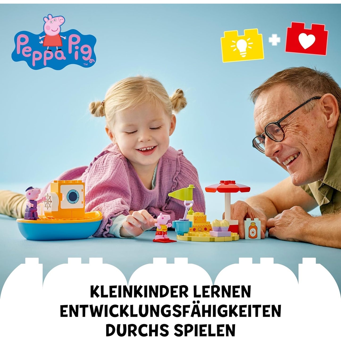 LEGO 10432 DUPLO Peppa Wutz Bootsausflug: Spielset mit Spielzeugboot zum Bauen