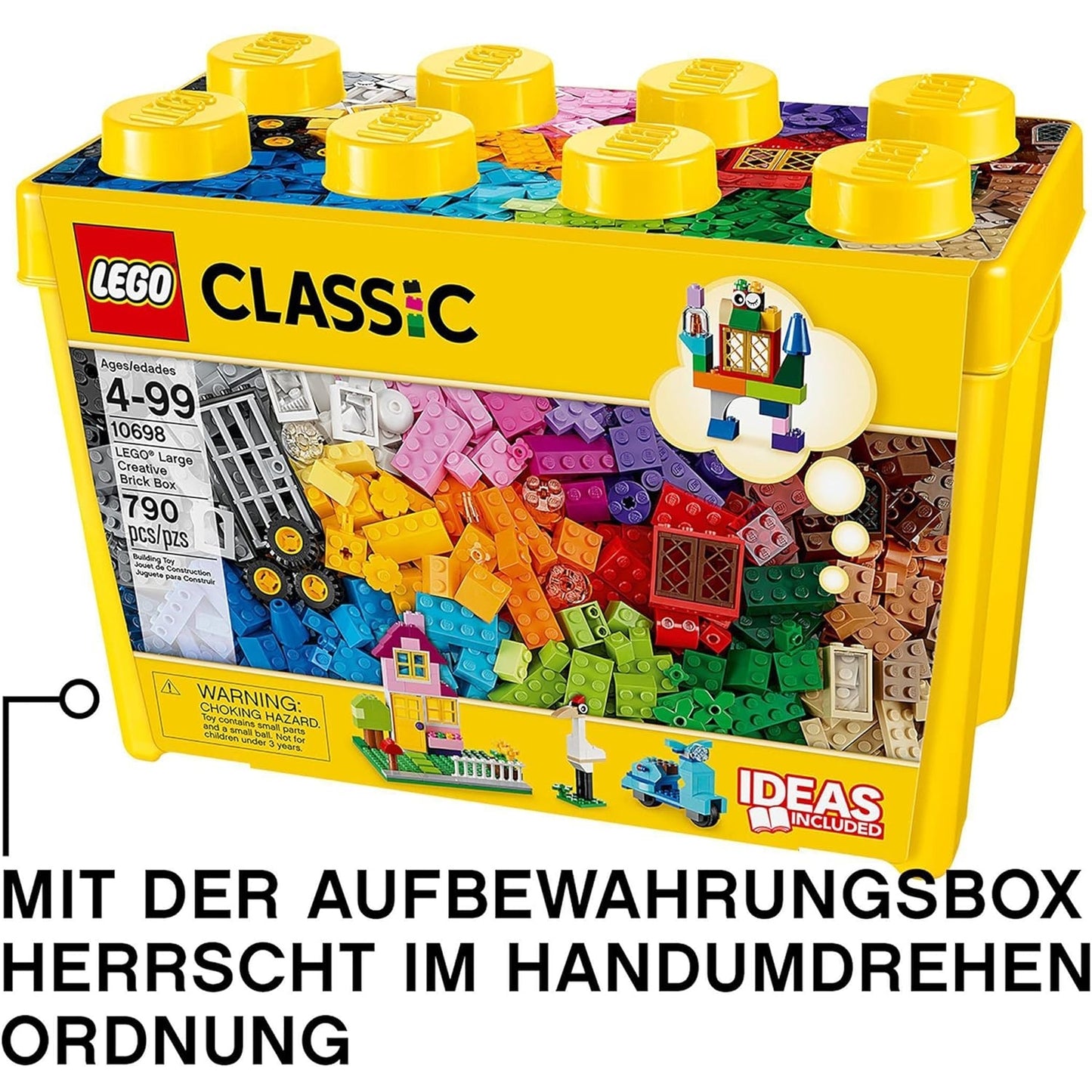 LEGO 10698 Classic Große Bausteine-Box, Aufbewahrungsbox voller bunter Steine