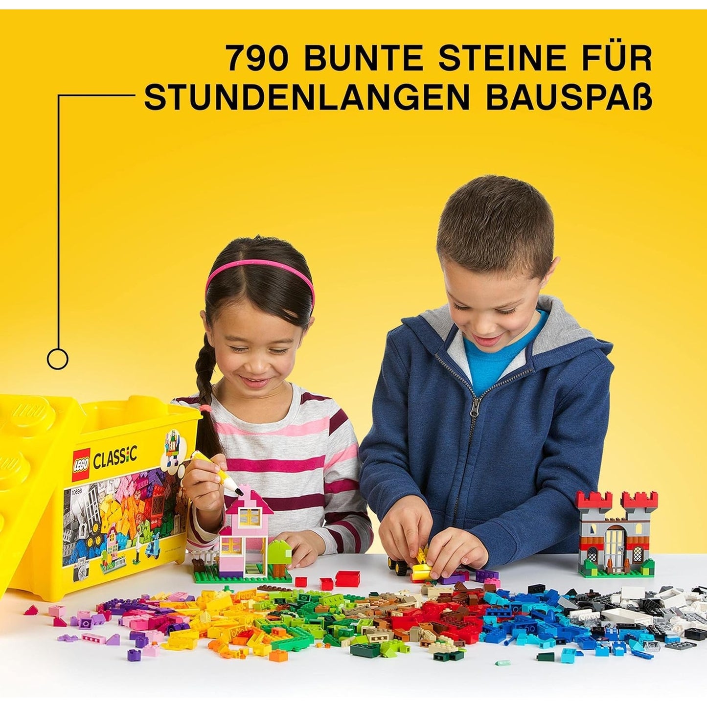 LEGO 10698 Classic Große Bausteine-Box, Aufbewahrungsbox voller bunter Steine