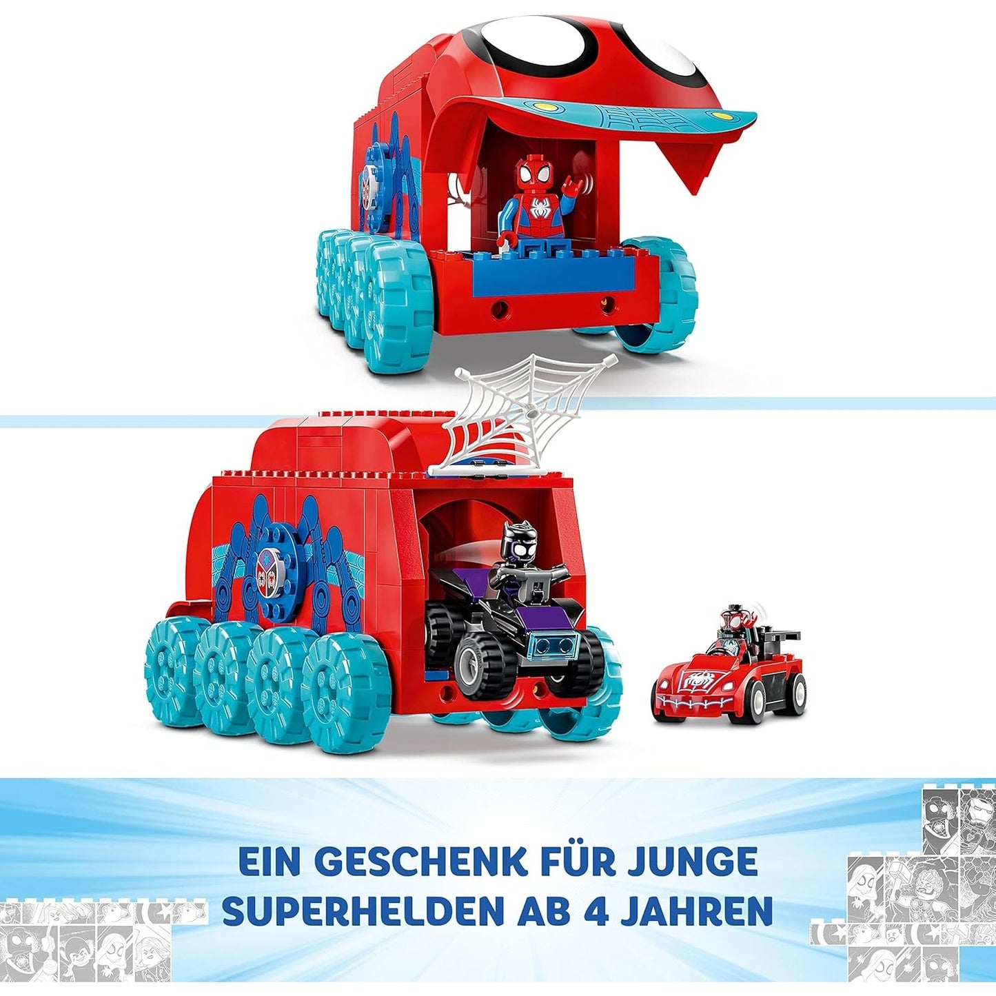 LEGO 10791 Marvel Spideys Team-Truck, Spielzeug für Kinder ab 4 Jahren mit Miles Morales und Black Panther Minifiguren