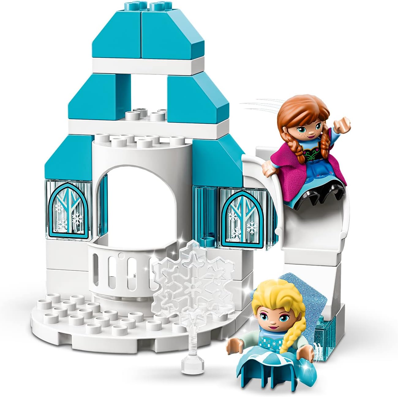 LEGO 10899 DUPLO Princess Frozen Elsas Eispalast Bauset mit einem Leuchtstein Prinzessin ELSA und Anna