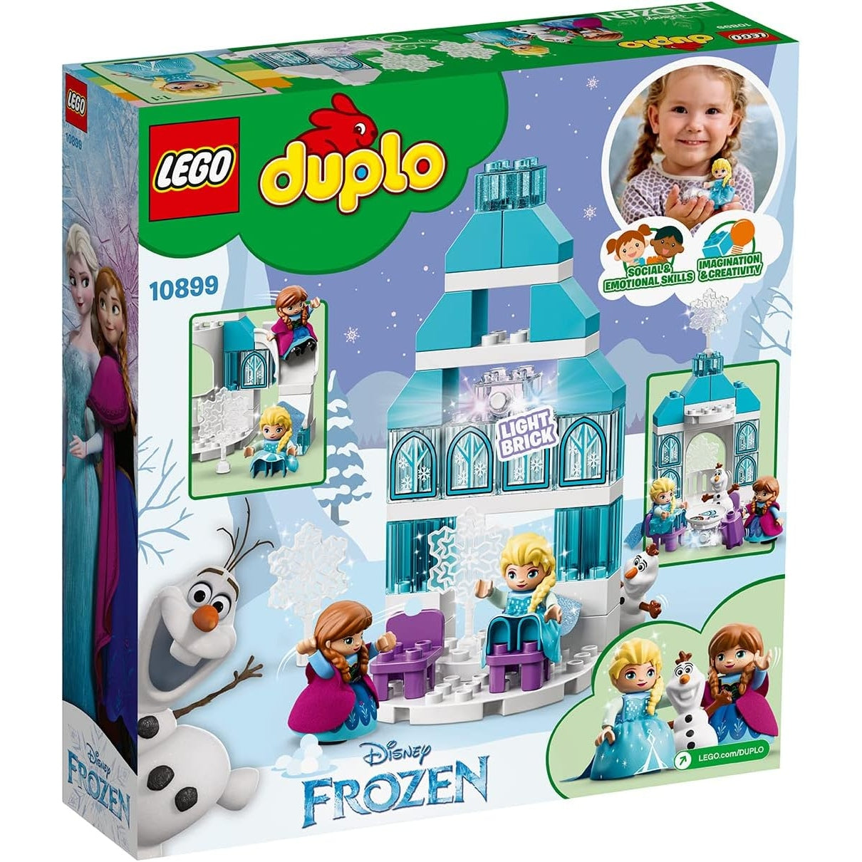 LEGO 10899 DUPLO Princess Frozen Elsas Eispalast Bauset mit einem Leuchtstein Prinzessin ELSA und Anna