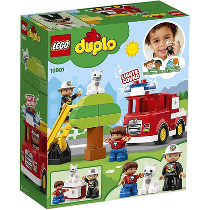 LEGO 10901 DUPLO Feuerwehrauto Feuerwehr Spielzeug für Kleinkinder im Alter von 2-5 Jahren mit Licht & Geräuschen