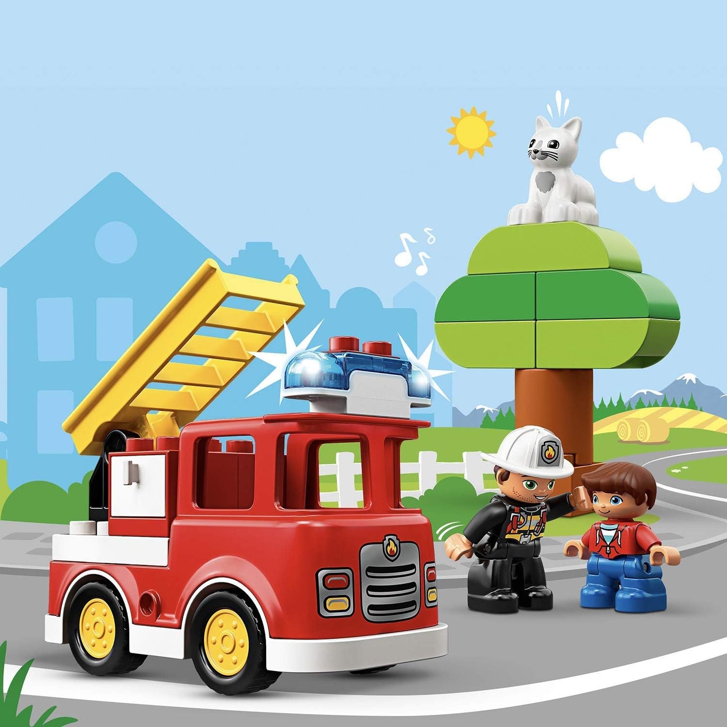 LEGO 10901 DUPLO Feuerwehrauto Feuerwehr Spielzeug für Kleinkinder im Alter von 2-5 Jahren mit Licht & Geräuschen