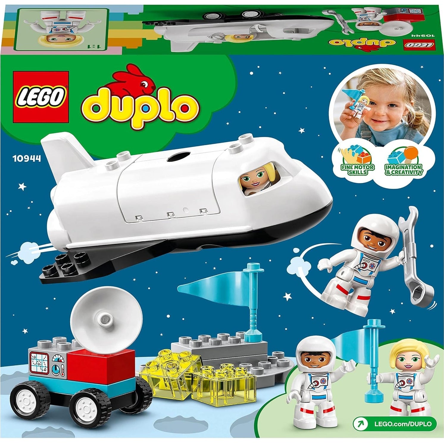 LEGO 10944 DUPLO Spaceshuttle Weltraummission Spielzeug-Rakete Astronauten-Figuren