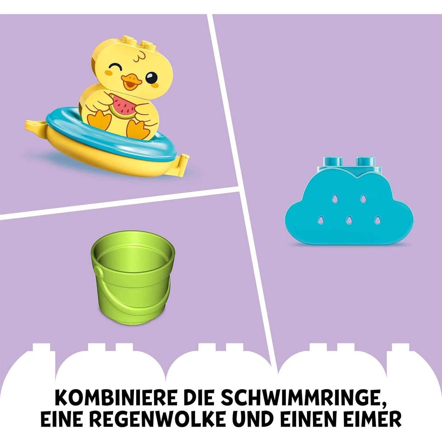 LEGO 10965 DUPLO Badewannenspaß: Schwimmender Tierzug, Badewannenspielzeug für Babys und Kleinkinder