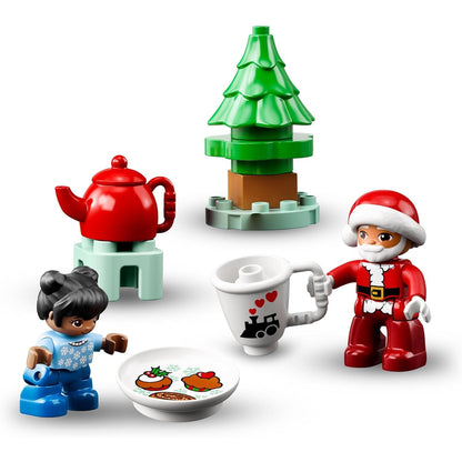 LEGO 10976 DUPLO Lebkuchenhaus mit Weihnachtsmann Figur, Weihnachtshaus-Spielzeug, Geschenk für Kleinkinder