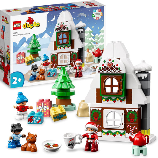 LEGO 10976 DUPLO Lebkuchenhaus mit Weihnachtsmann Figur, Weihnachtshaus-Spielzeug, Geschenk für Kleinkinder