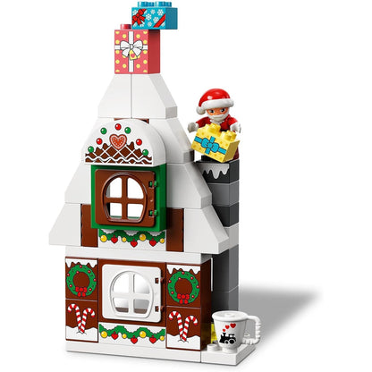 LEGO 10976 DUPLO Lebkuchenhaus mit Weihnachtsmann Figur, Weihnachtshaus-Spielzeug, Geschenk für Kleinkinder