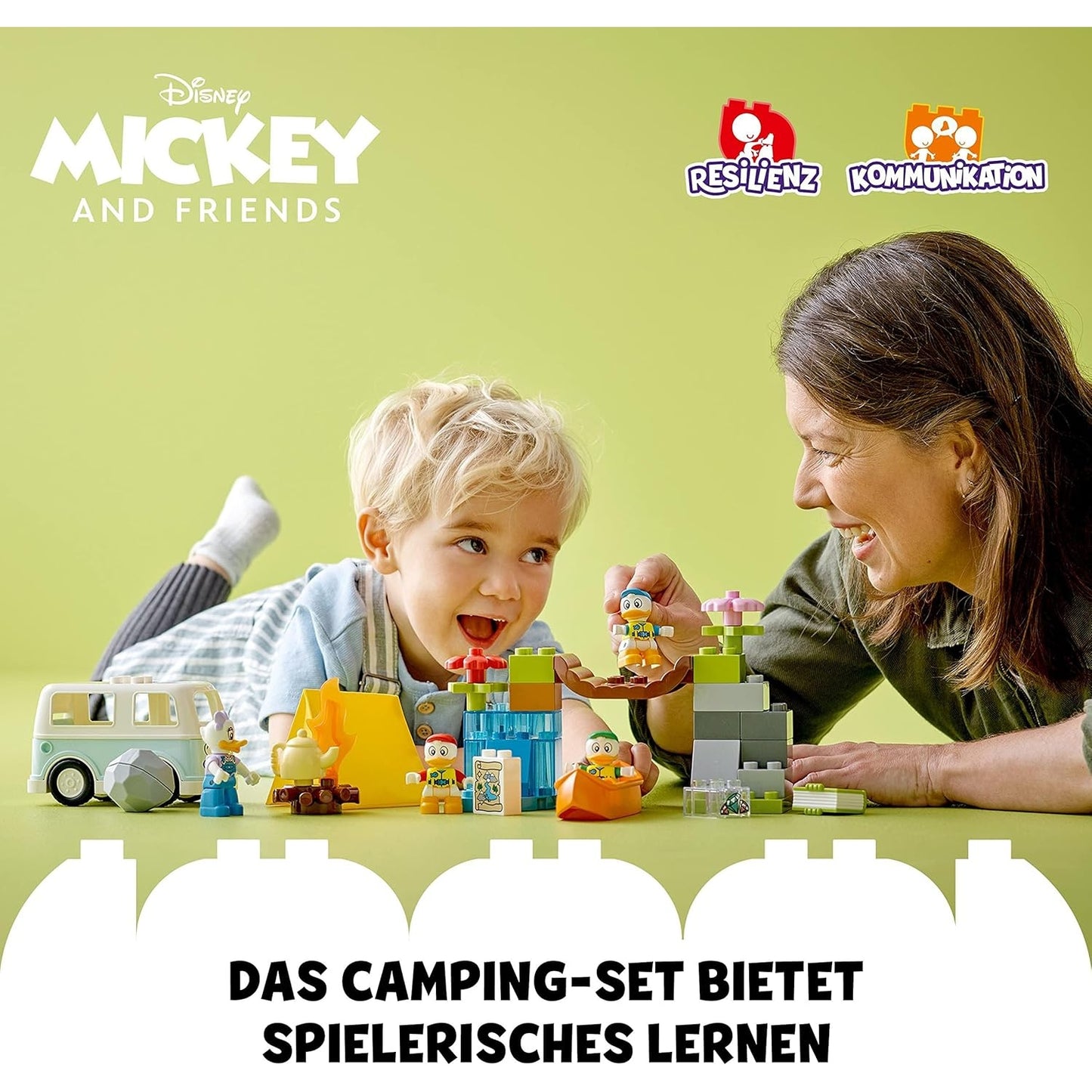 LEGO 10997 DUPLO Disney Mickey and Friends Camping-Abenteuer Set mit Wohnmobil, Kanu und Daisy Duck Figur