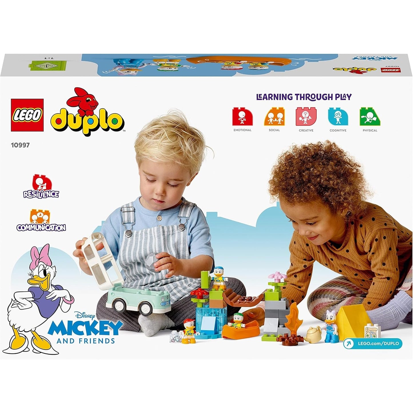 LEGO 10997 DUPLO Disney Mickey and Friends Camping-Abenteuer Set mit Wohnmobil, Kanu und Daisy Duck Figur