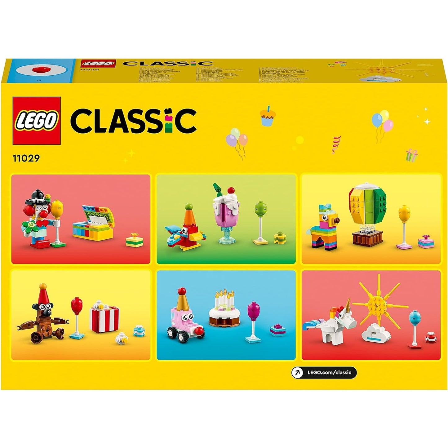 LEGO 11029 Classic Party Kreativ-Bauset Bausteine-Box, Familienspiele zum gemeinsamen Spielen