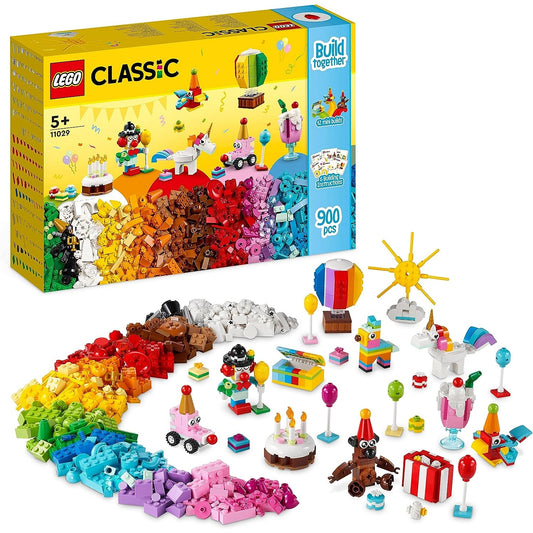 LEGO 11029 Classic Party Kreativ-Bauset Bausteine-Box, Familienspiele zum gemeinsamen Spielen