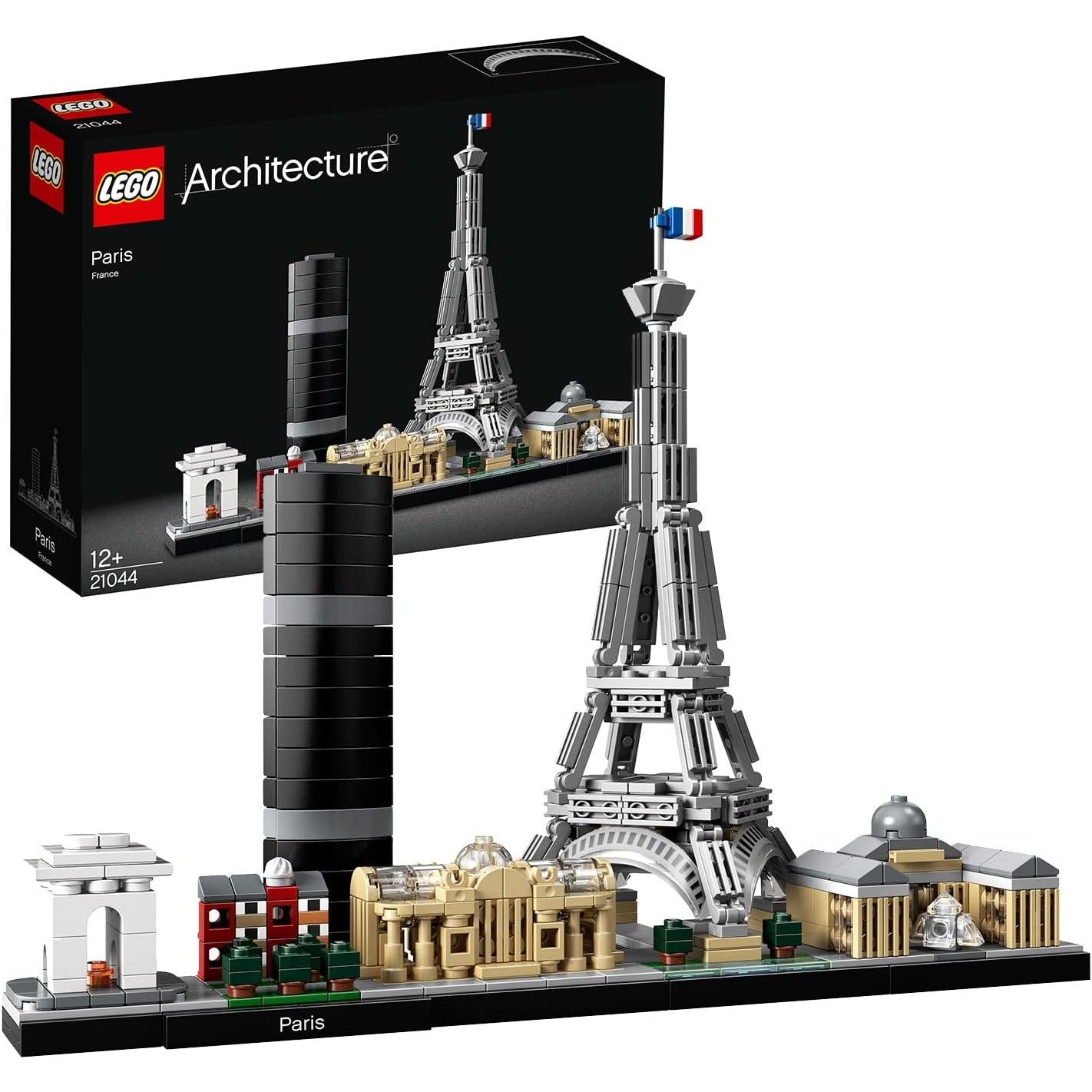 LEGO 21044 Architecture Paris, Modellbausatz mit Eiffelturm und Louvre-Modell, Skyline-Kollektion, Haus- und Raum-Deko