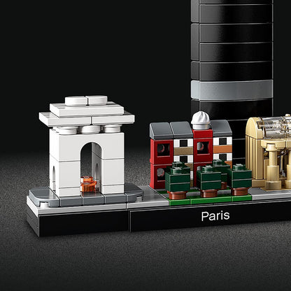 LEGO 21044 Architecture Paris, Modellbausatz mit Eiffelturm und Louvre-Modell, Skyline-Kollektion, Haus- und Raum-Deko