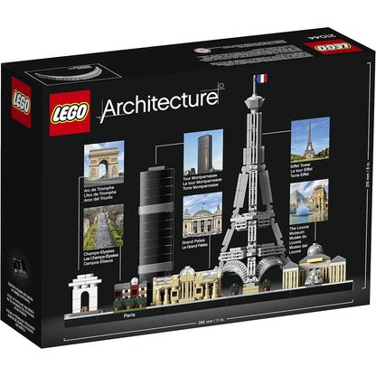 LEGO 21044 Architecture Paris, Modellbausatz mit Eiffelturm und Louvre-Modell, Skyline-Kollektion, Haus- und Raum-Deko