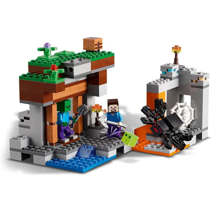 LEGO 21166 Minecraft Die verlassene Mine Bauset, Zombiehöhle mit Figuren: Schleim, Steve, Zombie und Spinne