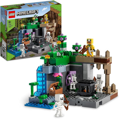 LEGO 21189 Minecraft Das Skelettverlies, Set mit Höhlen, Skelettfiguren, Kreaturen