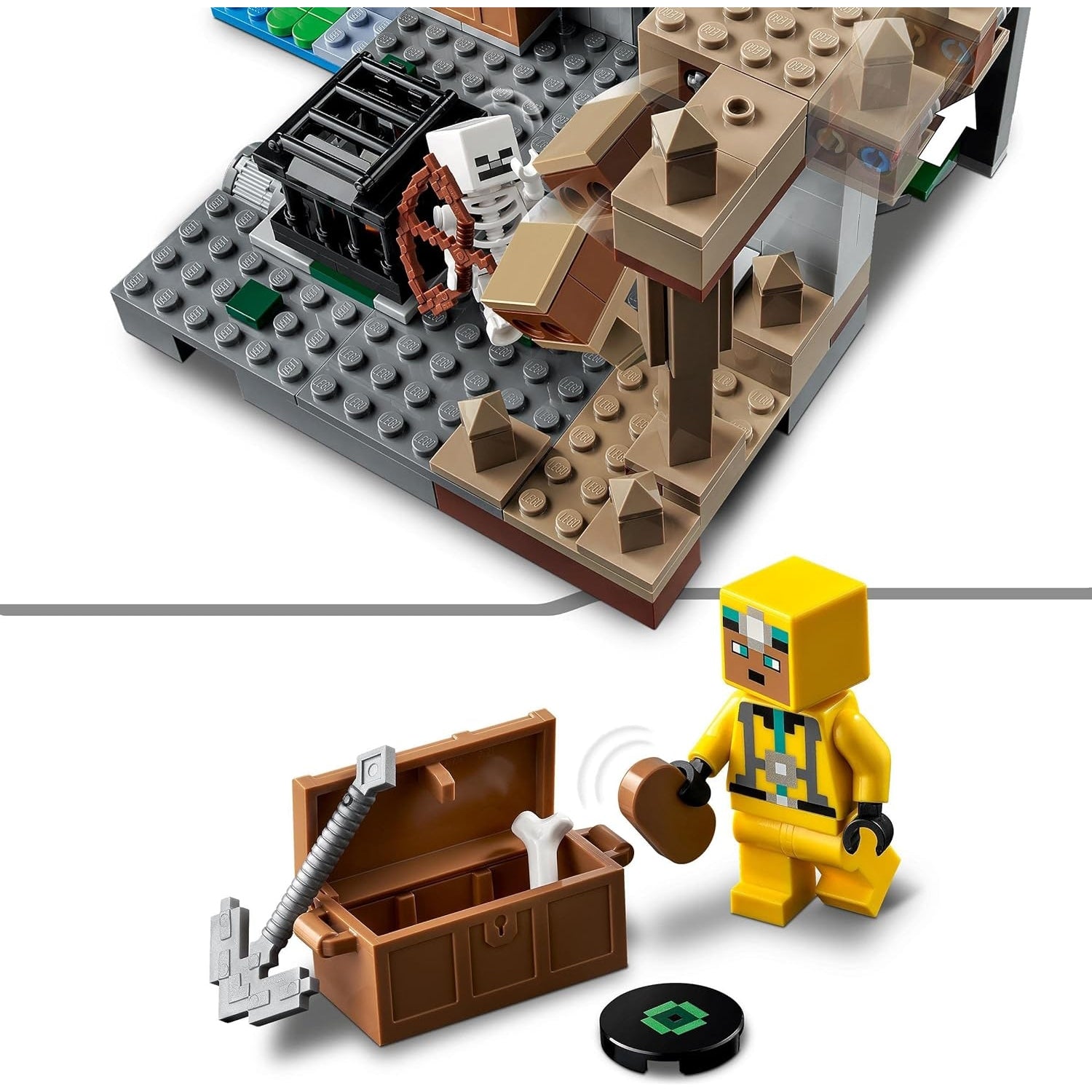 LEGO 21189 Minecraft Das Skelettverlies, Set mit Höhlen, Skelettfiguren, Kreaturen