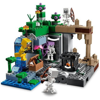 LEGO 21189 Minecraft Das Skelettverlies, Set mit Höhlen, Skelettfiguren, Kreaturen