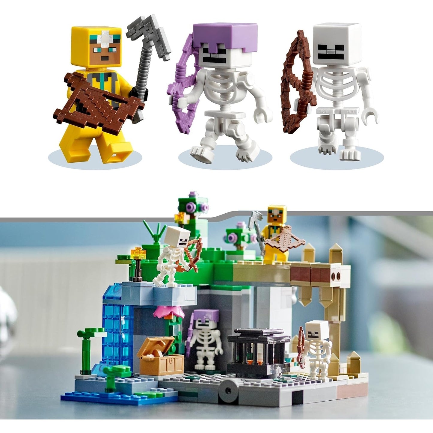 LEGO 21189 Minecraft Das Skelettverlies, Set mit Höhlen, Skelettfiguren, Kreaturen