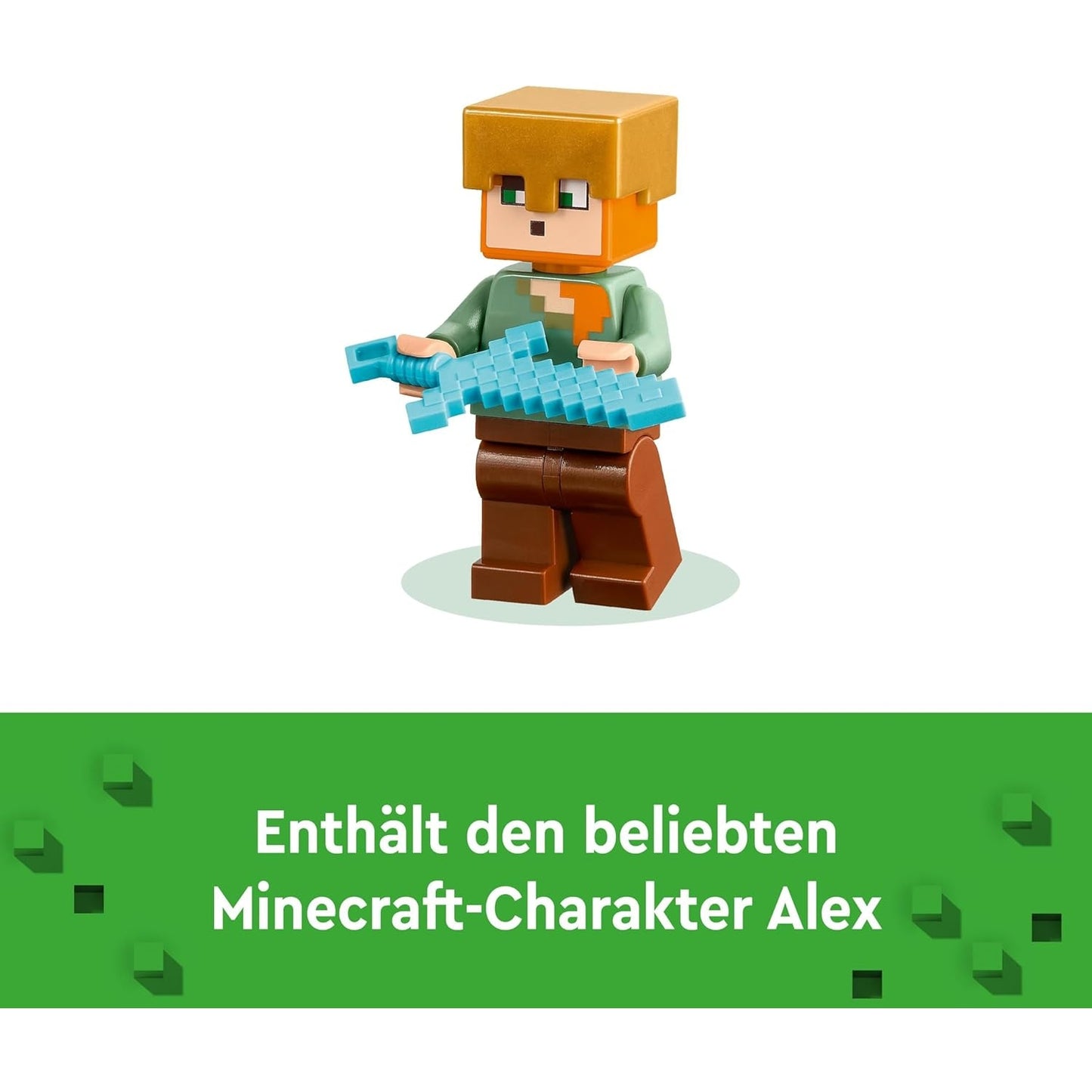 LEGO 21252 Minecraft Die Waffenkammer, Gaming-Set mit Heldenfiguren, Waffen, Alex-Figur