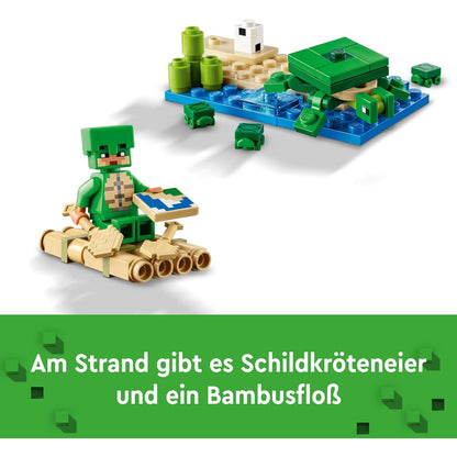 LEGO 21254 Minecraft Das Schildkrötenstrandhaus, Spielzeug-Haus mit Zubehör