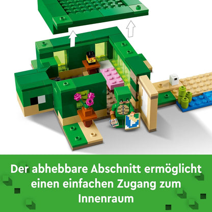 LEGO 21254 Minecraft Das Schildkrötenstrandhaus, Spielzeug-Haus mit Zubehör