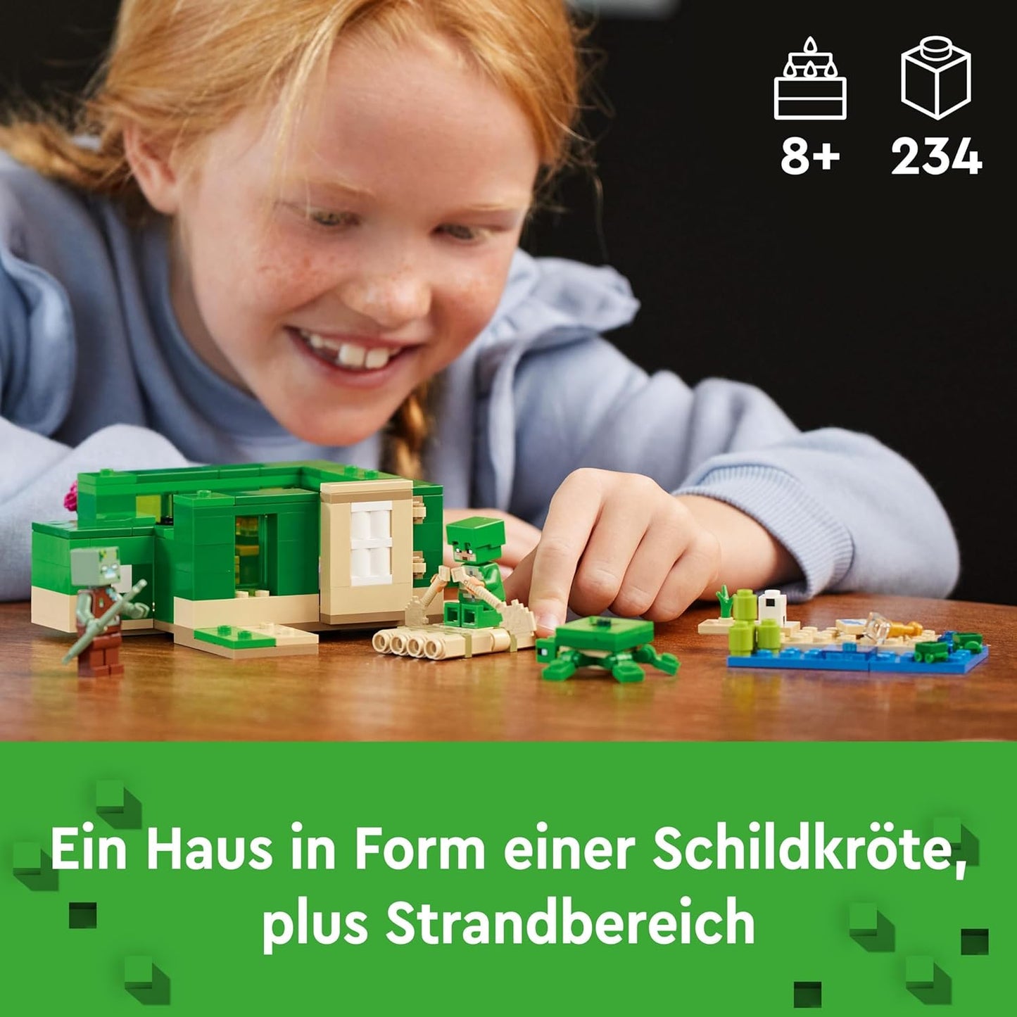 LEGO 21254 Minecraft Das Schildkrötenstrandhaus, Spielzeug-Haus mit Zubehör