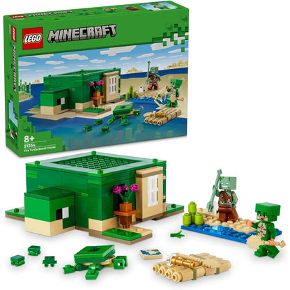 LEGO 21254 Minecraft Das Schildkrötenstrandhaus, Spielzeug-Haus mit Zubehör