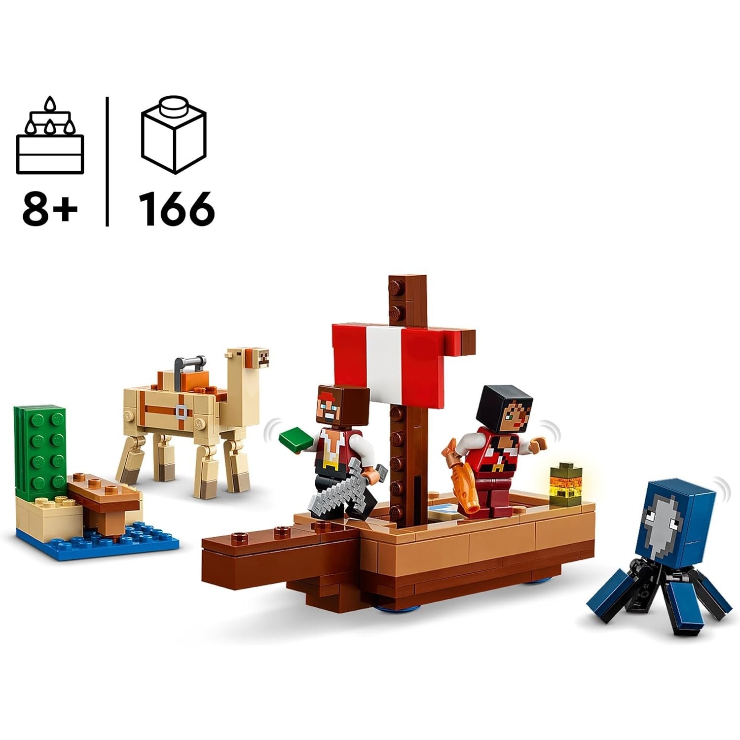 LEGO 21259 Minecraft Die Piratenschiffreise, Spielzeug-Schiff mit Piratenfiguren