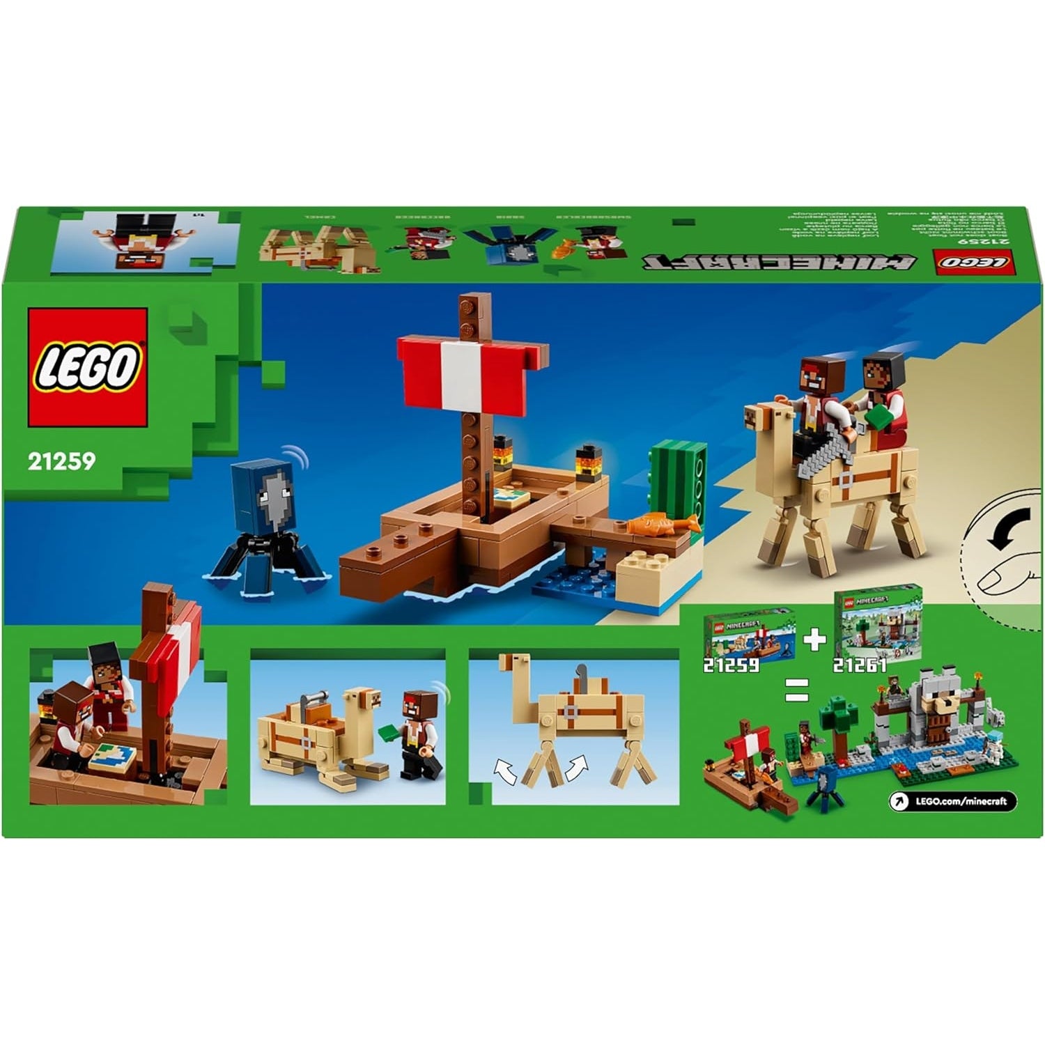 LEGO 21259 Minecraft Die Piratenschiffreise, Spielzeug-Schiff mit Piratenfiguren