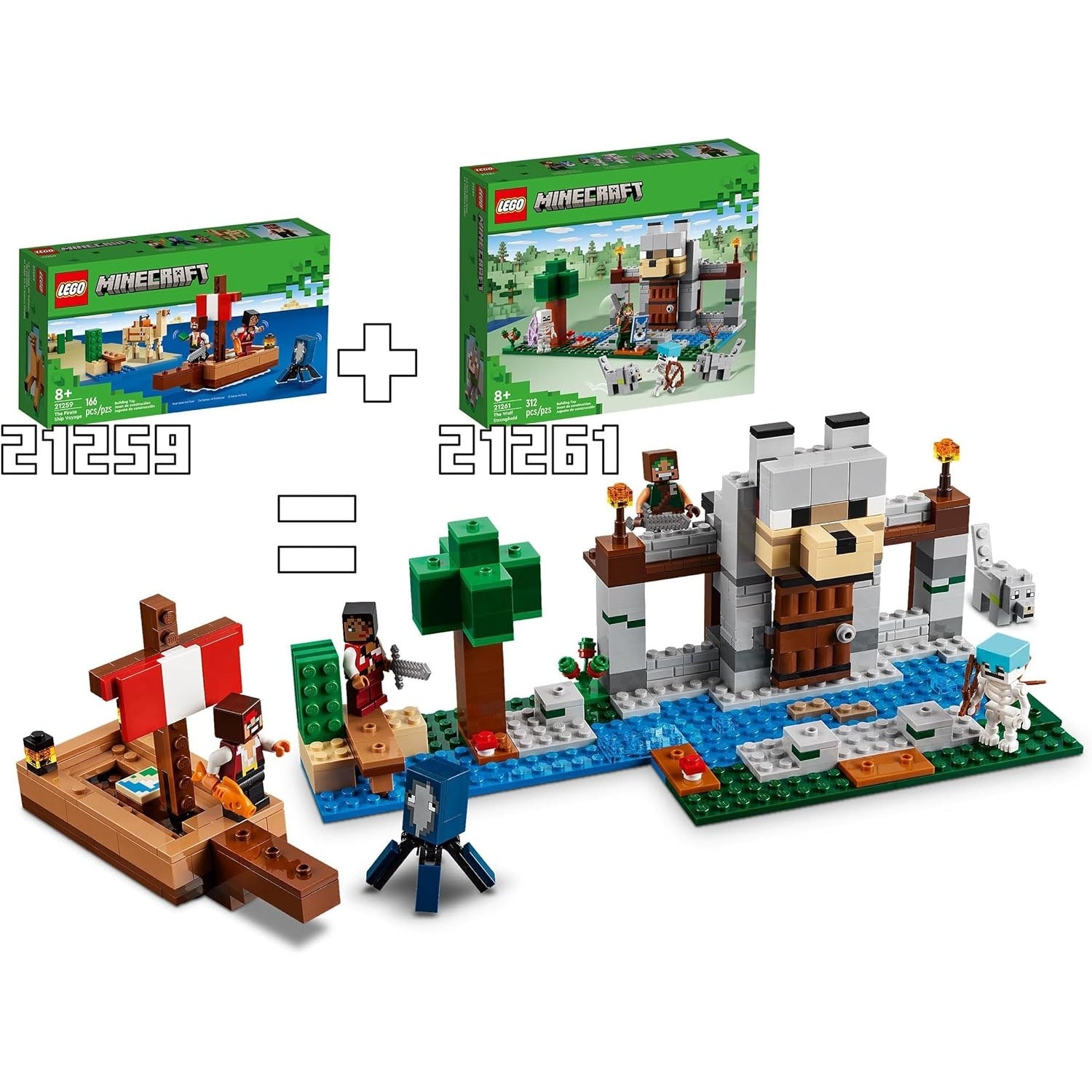 LEGO 21259 Minecraft Die Piratenschiffreise, Spielzeug-Schiff mit Piratenfiguren