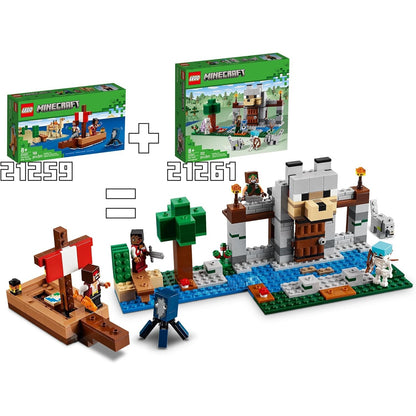 LEGO 21259 Minecraft Die Piratenschiffreise, Spielzeug-Schiff mit Piratenfiguren