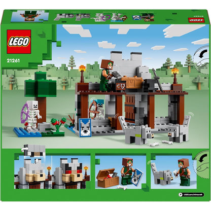 LEGO 21261 Minecraft Die Wolfsfestung, Action-Spielset mit Skeletten und Festung zum Erkunden