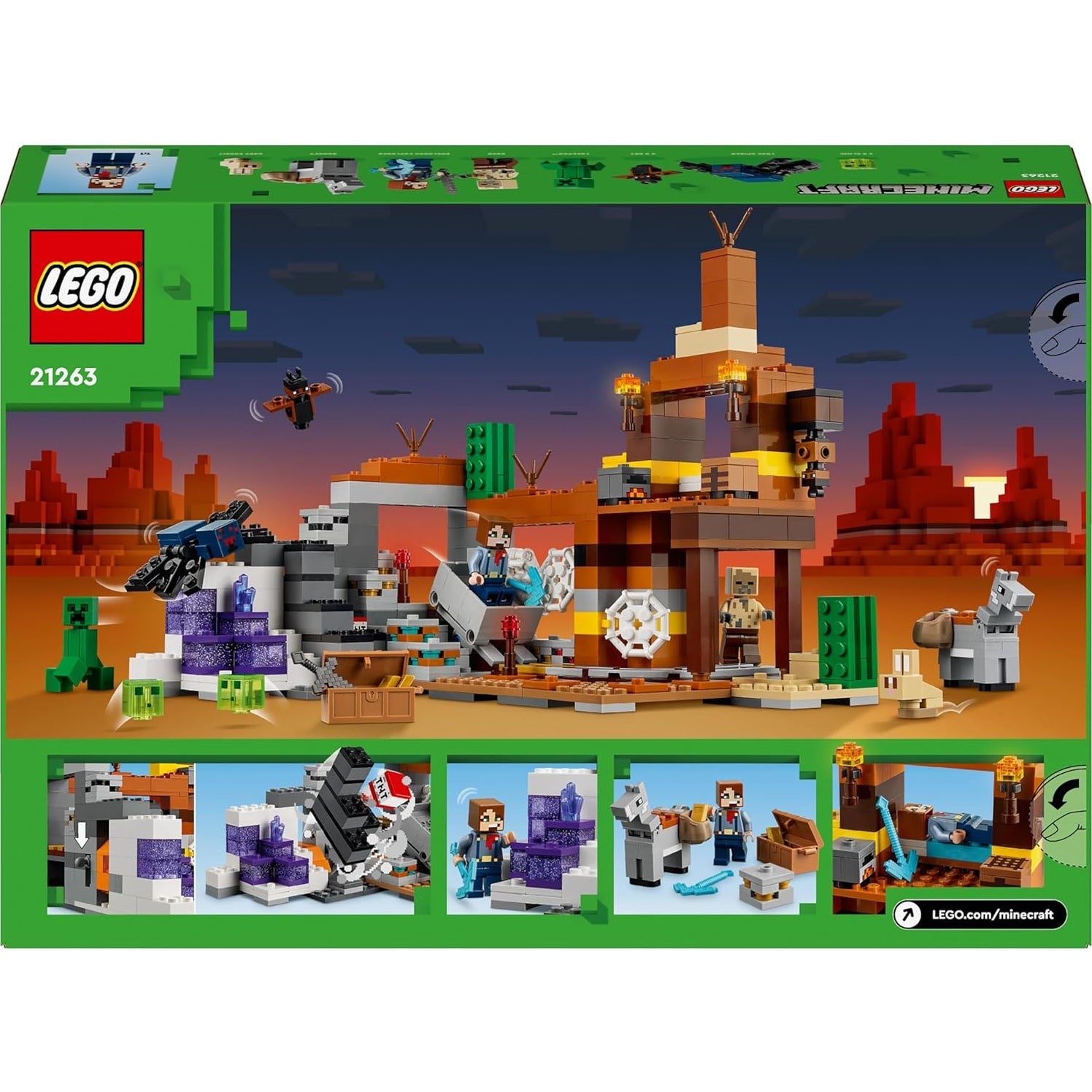 LEGO 21263 Minecraft Die Mine in den Badlands, Bergbau-Spielzeug zum Videospiel