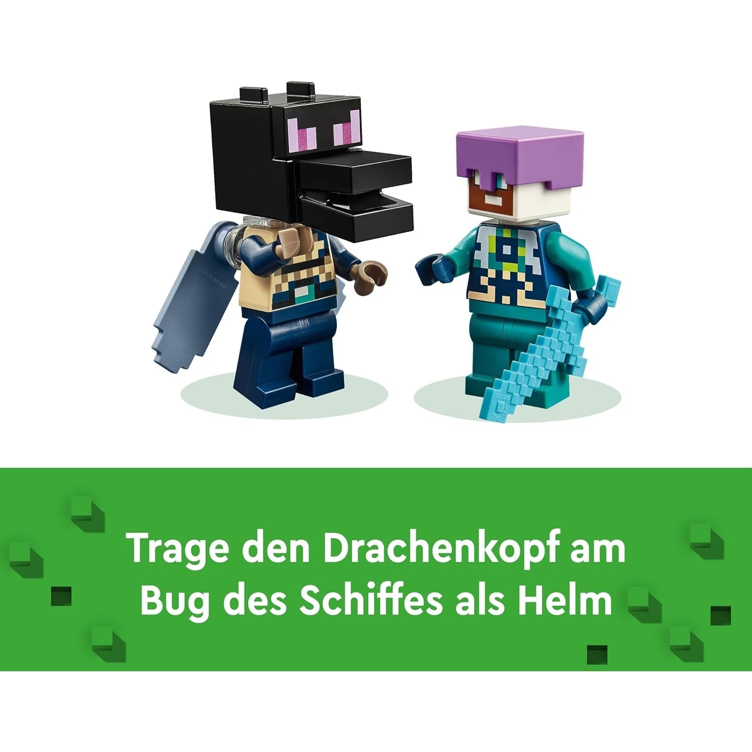 LEGO 21264 Minecraft Der Enderdrache und das Endschiff, Action-Spielzeug und Entdeckerset