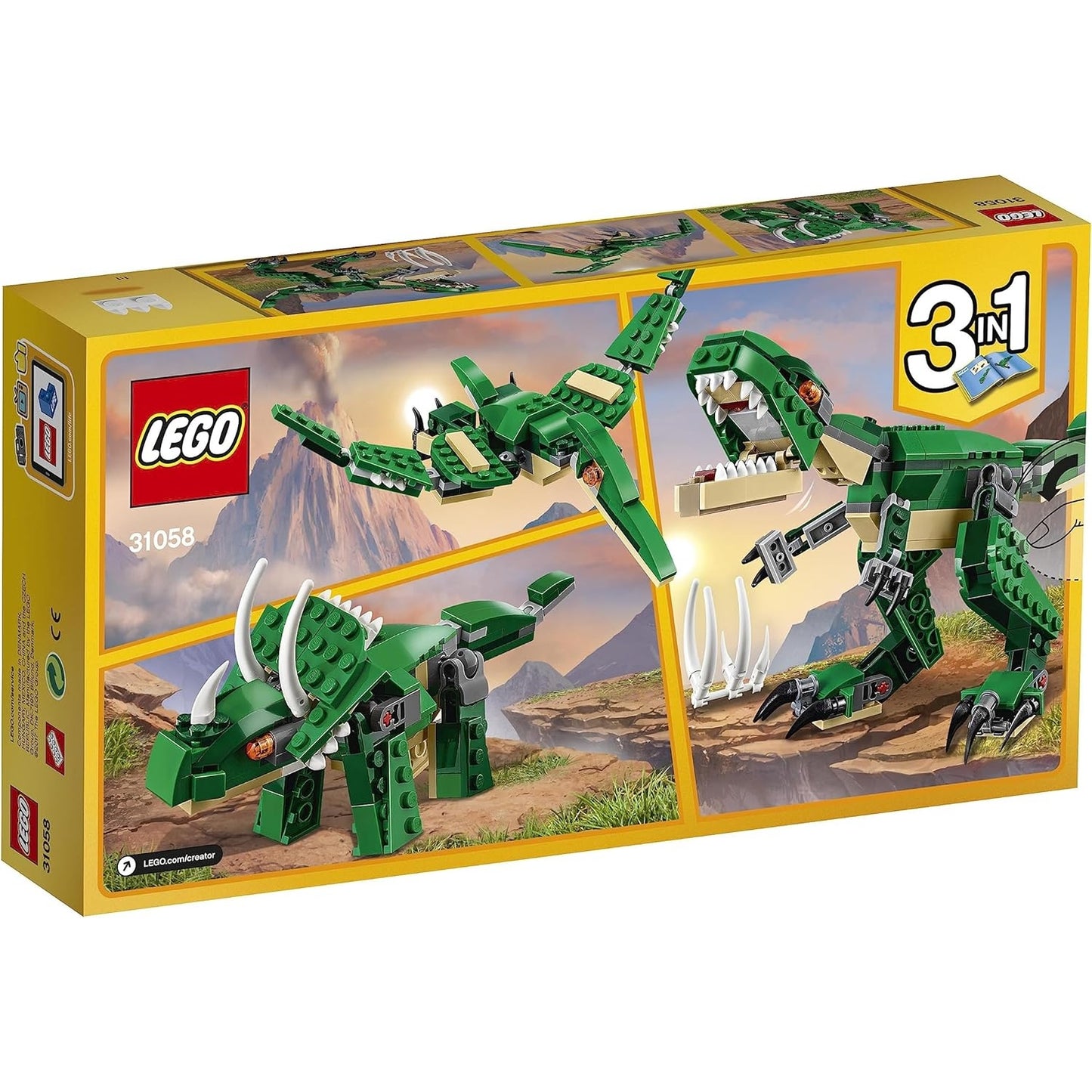 LEGO 31058 Creator Dinosaurier 3in1 Modell mit T-Rex, Triceratops und Pterodactylus