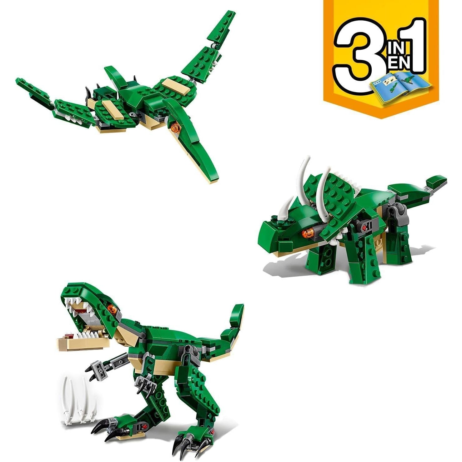 LEGO 31058 Creator Dinosaurier 3in1 Modell mit T-Rex, Triceratops und Pterodactylus