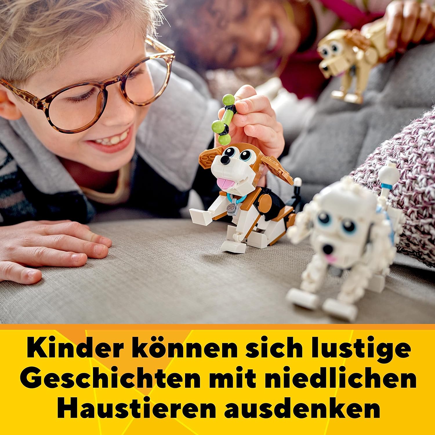 LEGO 31137 Creator 3in1 Niedliche Hunde Set mit Dackel-, Mops-, Pudel-Tierfiguren und mehr