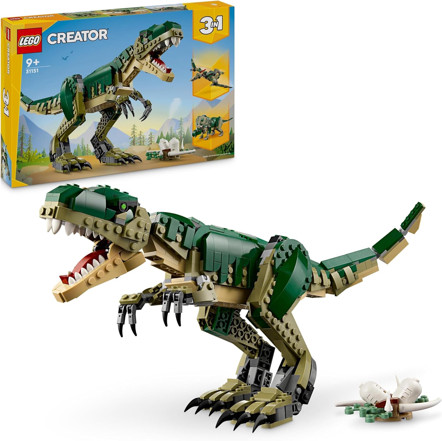 LEGO 31151 Creator T.Rex, 3-in-1-Dino zum Umbauen in einen Triceratops oder Pterodaktylus