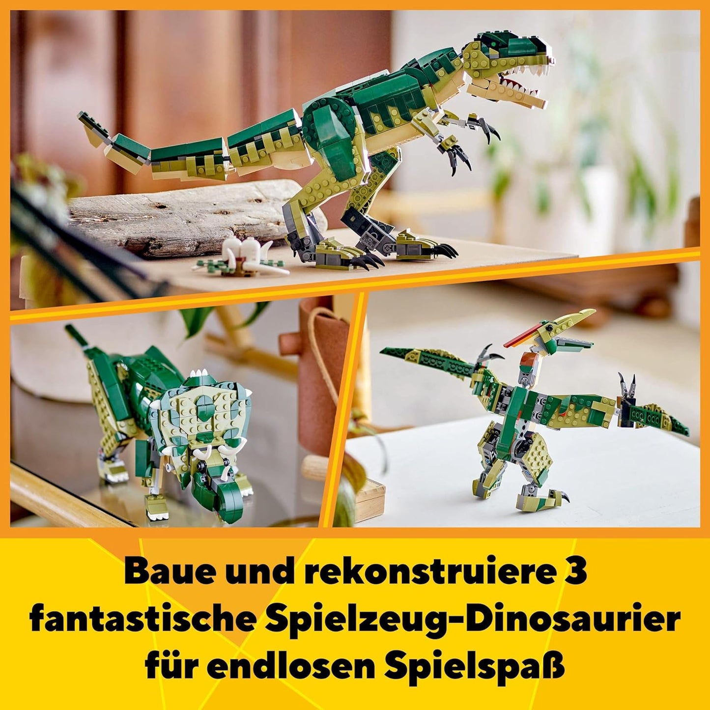 LEGO 31151 Creator T.Rex, 3-in-1-Dino zum Umbauen in einen Triceratops oder Pterodaktylus