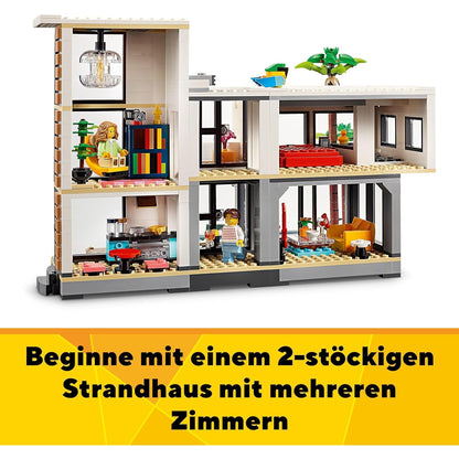 LEGO 31153 Creator Modernes Haus, 3-in-1-Set zum Umbauen in ein Stadthaus oder Waldhütte