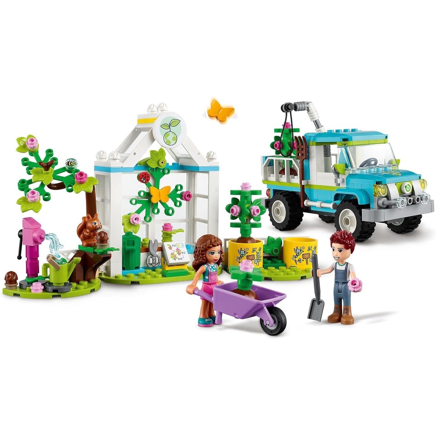 LEGO 41707 Friends Baumpflanzungsfahrzeug, Blumengarten-Spielzeug Mit Spielzeugauto Und Tierfiguren