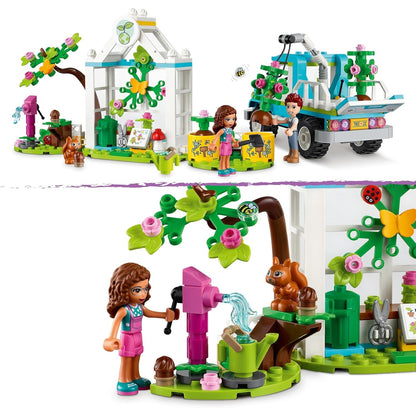 LEGO 41707 Friends Baumpflanzungsfahrzeug, Blumengarten-Spielzeug Mit Spielzeugauto Und Tierfiguren