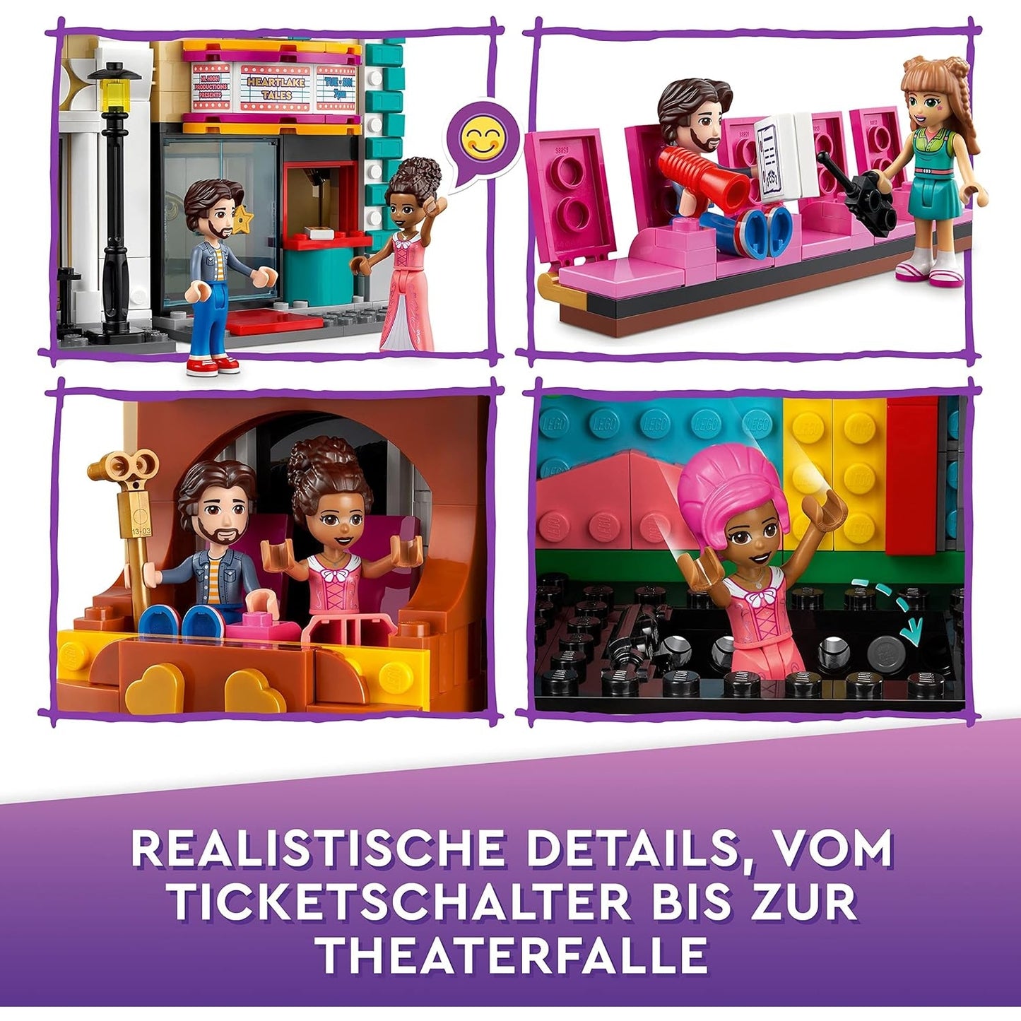 LEGO 41714 Friends Andreas Theaterschule, Puppenhaus in Heartlake City, kreatives Spielzeug